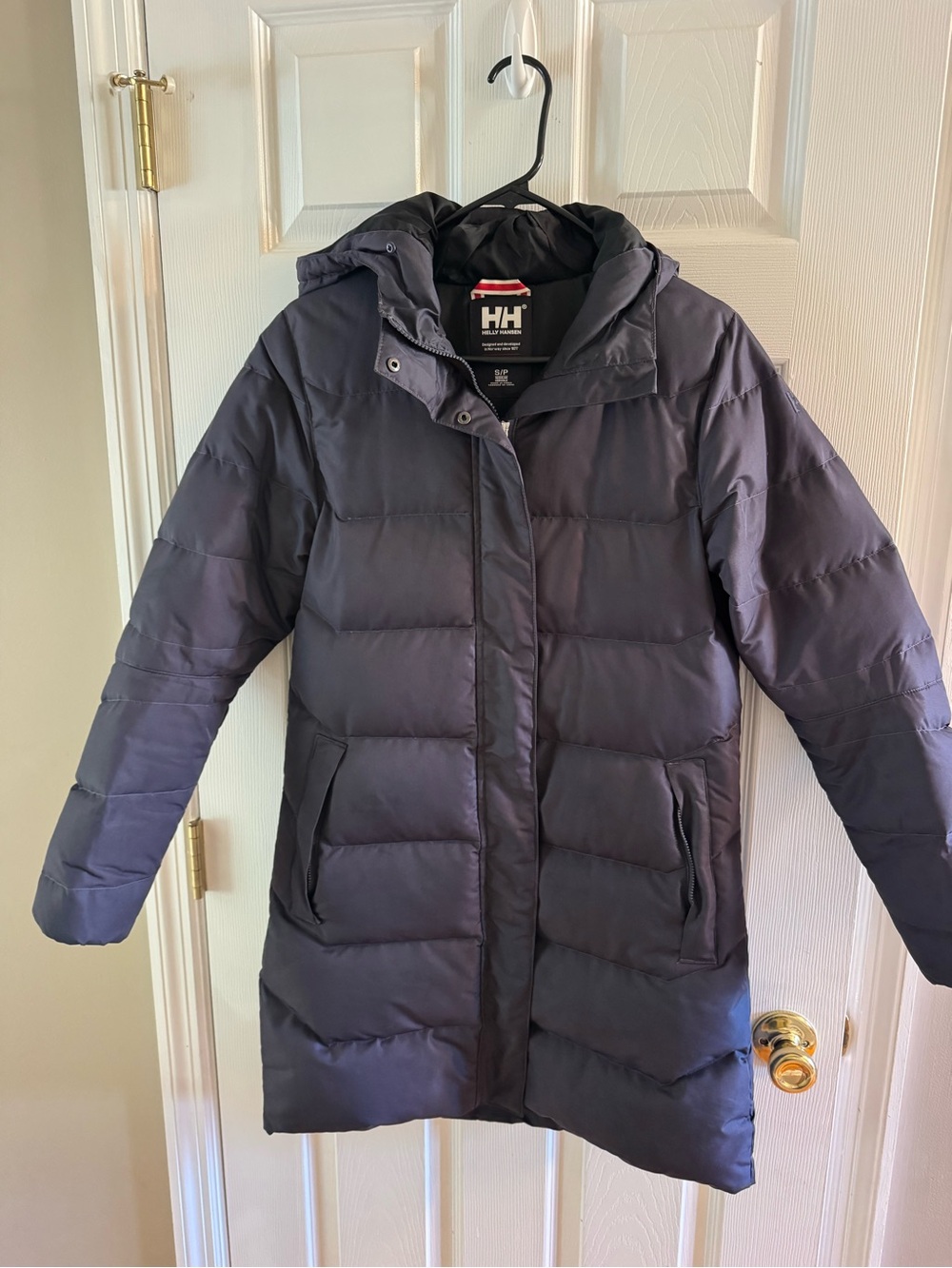 Helly Hansen Women's Dark Navy Long Puffer Coat with Hood